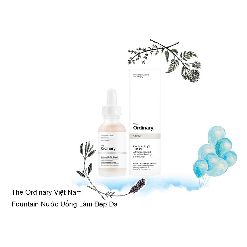 The Ordinary - Lactic Acid 5% + HA tẩy da chết hóa học, sáng da, đều màu da