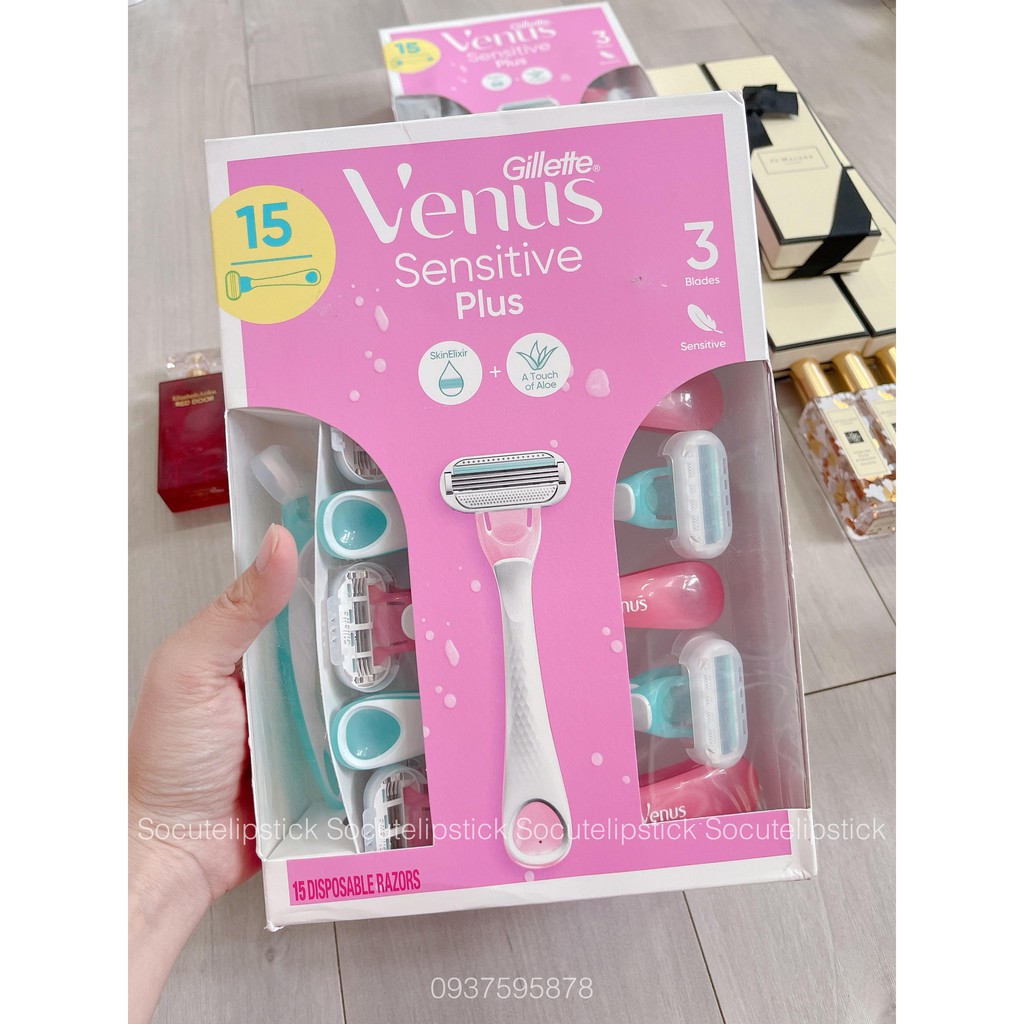 [BILL MỸ] DAO CẠO GILLETTE VENUS SENSITIVE có rãnh bôi trơn Nha Đam CỦA MỸ