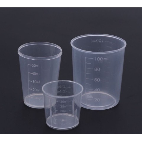 Bộ 3 cốc nhựa đo lường thể tích 100ml, 50ml, 30ml