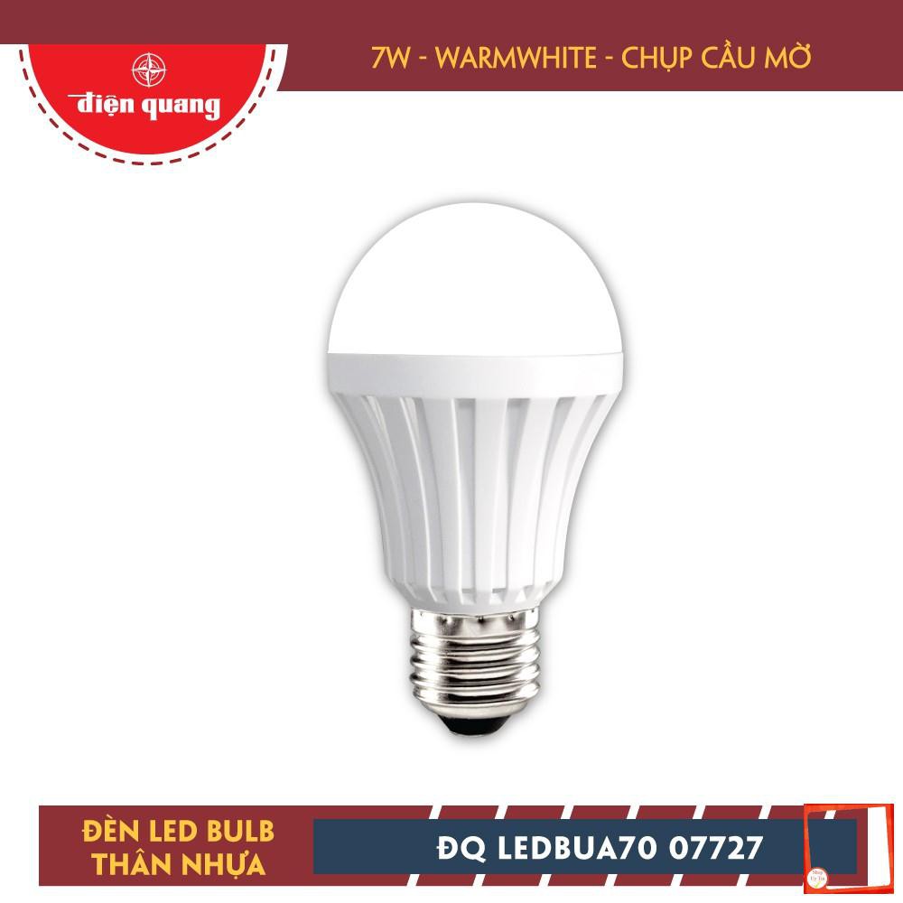 [Hàng chính hãng] Đèn led bulb thân nhựa Điện Quang ĐQ LEDBUA70 (7W chụp cầu mờ)
