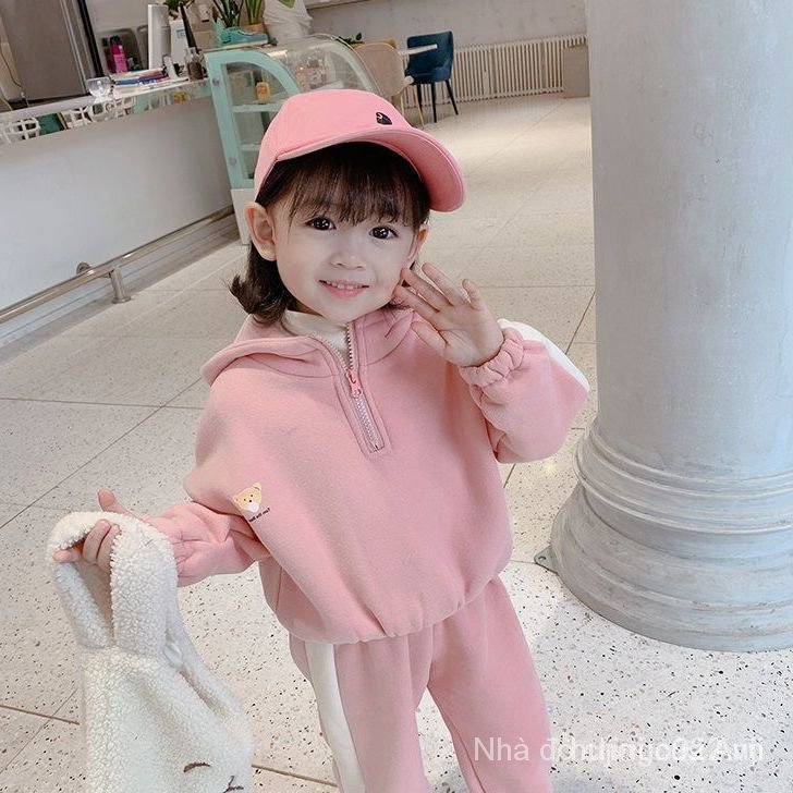 Long Sleeve Round Neck Hoodies + Fashionable Long Pants For Girls