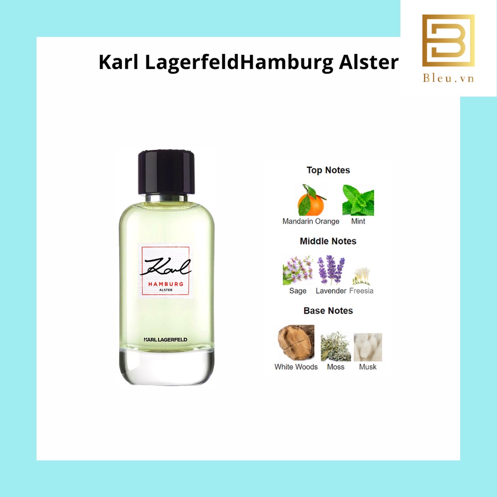 Nước hoa nam Karl Lagerfeld Bois De Cedre - Bois De Yuzu - Bois D'Ambre - Bois De Vetiver - Hamburg Alster Pour Homme
