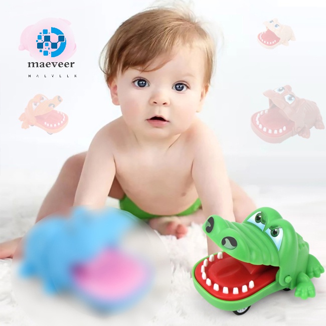 Đồ chơi ô tô kéo lùi hình cá sấu cắn tay đáng yêu vui nhộn cho bé