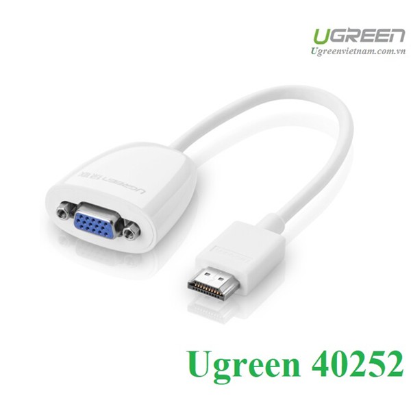 Bộ chuyển đổi HDMI sang VGA (không có Audio) độ phân giải 1920*1080@60Hz (Max) dài 16cm UGREEN MM102 40252
