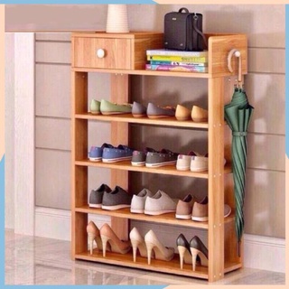Kệ để giày dép - kệ để phụ kiện 5 tầng màu vân gỗ .