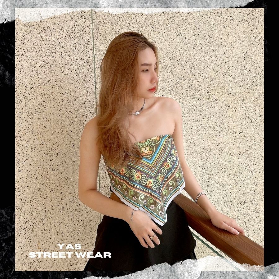 Khăn BANDANA lụa cao cấp phong cách streetstyle kích thước 70x70cm