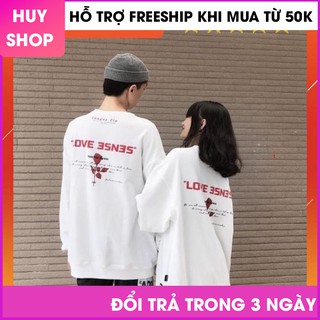 [VIDEO SP]  Áo dài tay dáng rộng LOVE ESNES insane.clo - ÁO NỈ CẶP ĐÔI UNISEX NAM NỮ THU ĐÔNG DÀI TAY CỔ TRÒN
