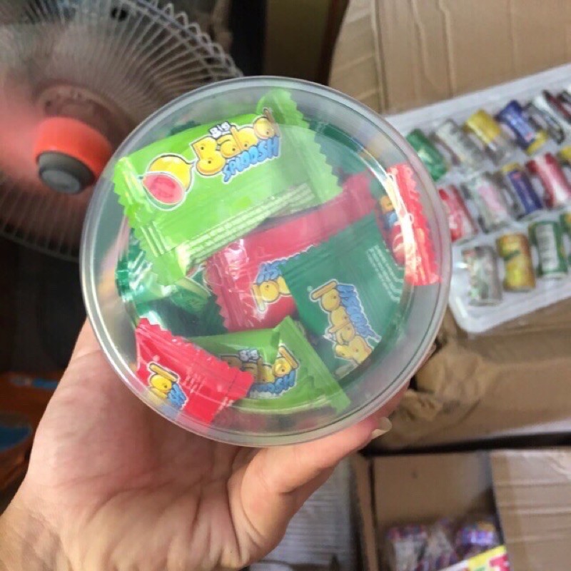 HỘP KẸO CAO SU BIGBABOL CÓ NHÂN MIX VỊ TẦM 40 CÁI
