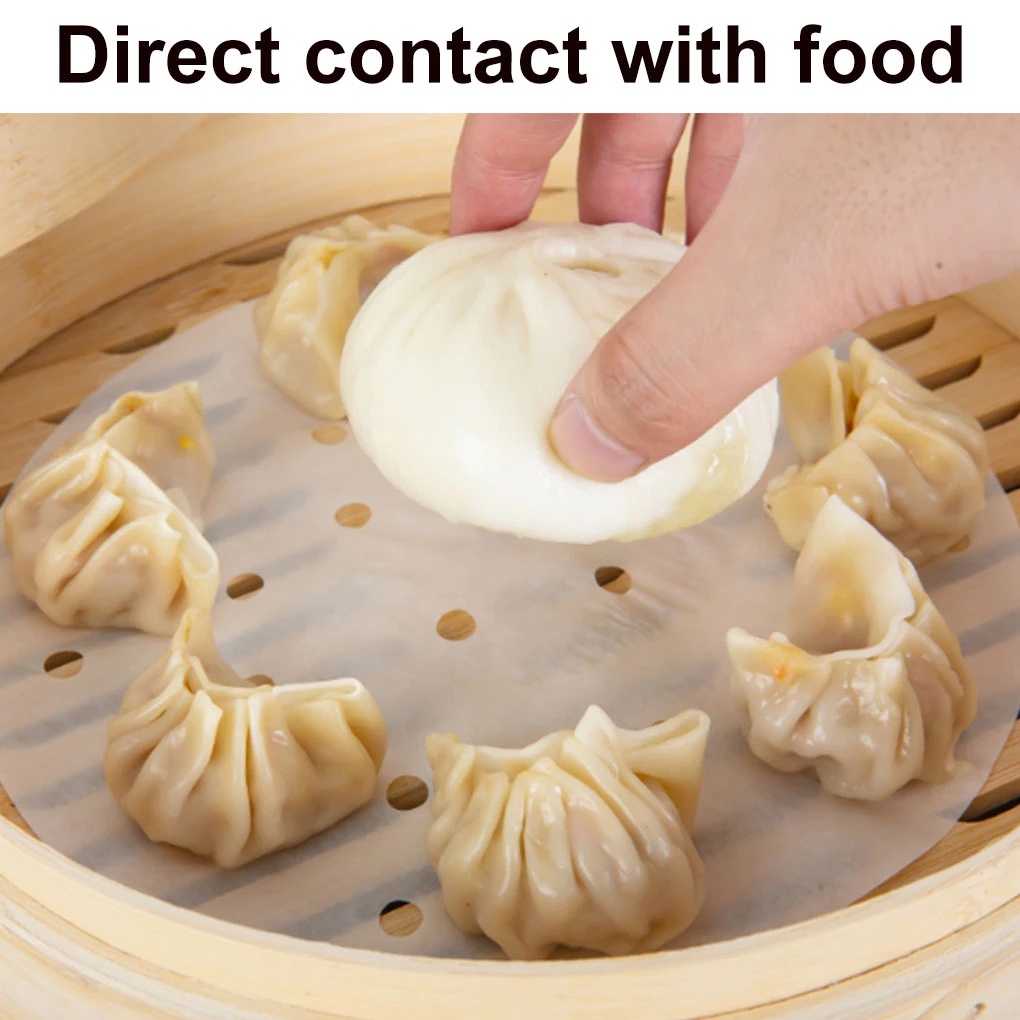 Set 100 Giấy Lót Hấp Bánh Chống Dính Dạng Lưới Tròn