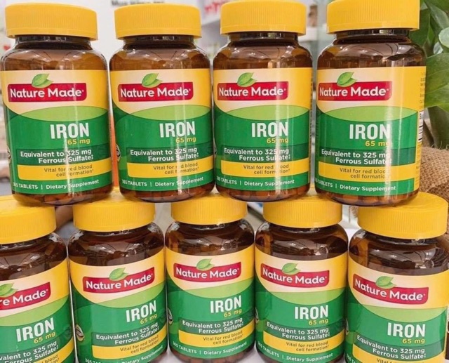 [Date 2023]-Viên uống bổ sung sắt Iron nature made 65mg của Mỹ | Thế Giới Skin Care