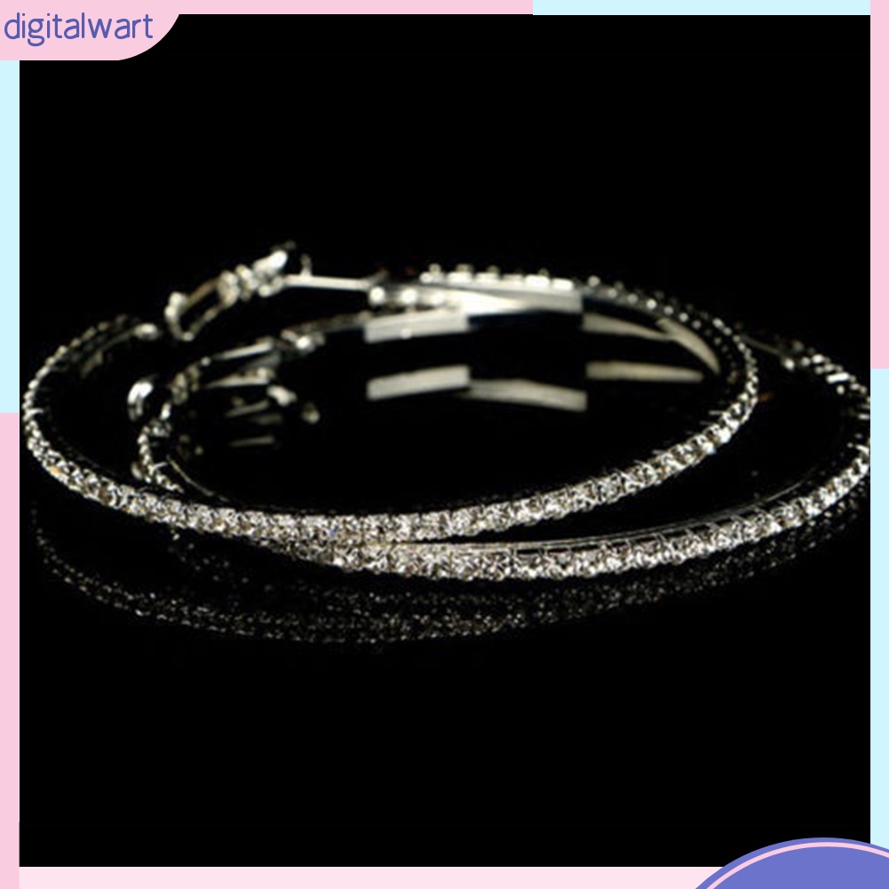 Khuyên tai hợp kim tròn đính đá thời trang cho nữ