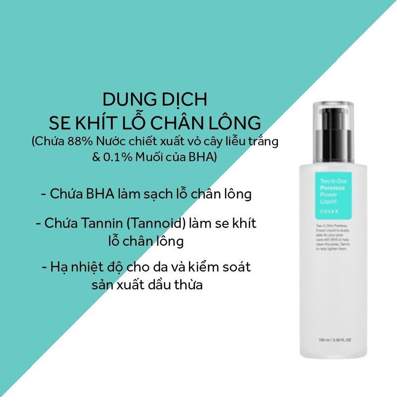 Tinh chất thu nhỏ lỗ chân lông COSRX 2IN1 PORELESS POWER LIQUID