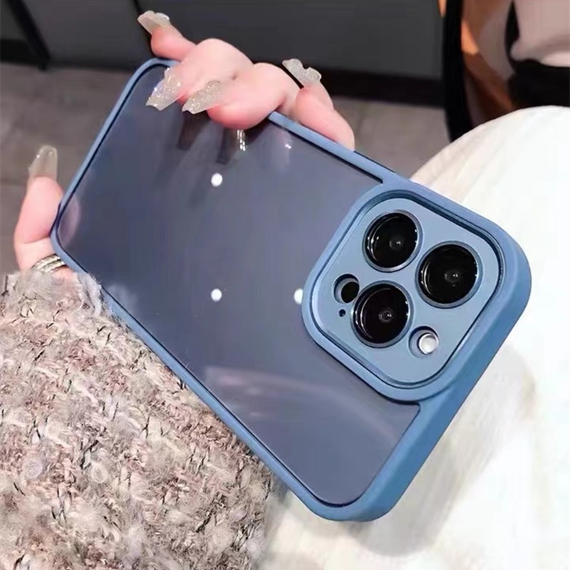 Ốp Điện Thoại Acrylic Trong Suốt Viền Kim Loại Mạ Điện Chống Rơi Cho iPhone 13 Pro max 12 Pro max 11 Pro max