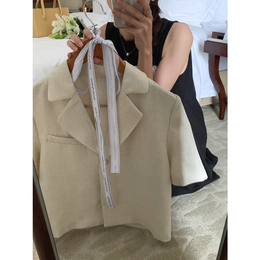 Áo Khoác Mỏng Ngắn Tay Phong Cách Retro Cá Tính 52597 | BigBuy360 - bigbuy360.vn