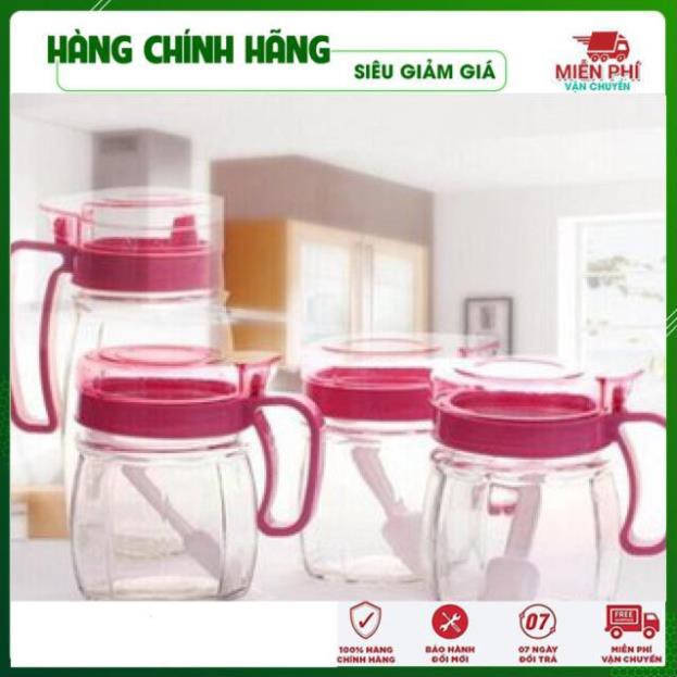 Lọ Đựng Gia Vị Thủy Tinh Bộ 5 Món 3 Lọ Đựng Gia Vị 2 Lọ Đựng Dung Dịch