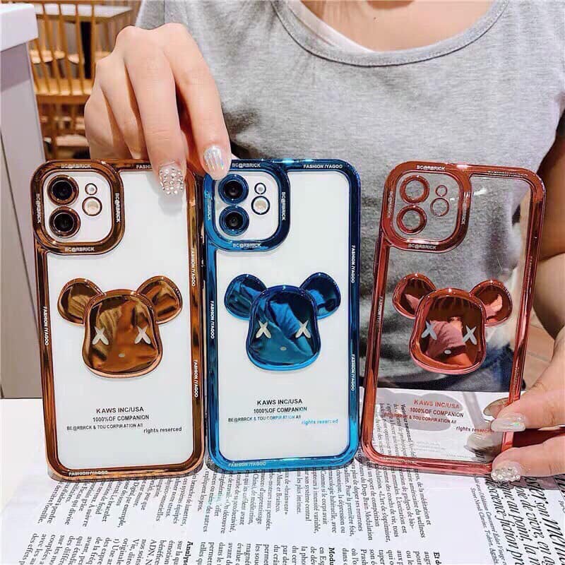 Ốp điện thoại hình gấu 3D, phù hợp với mọi dòng iPhone