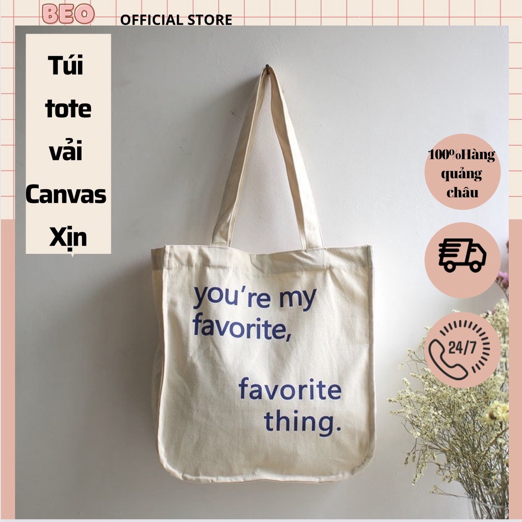 TÚI TOTE VẢI CANVAS ULZZANG BẢN TO TRẮNG NGÀ VINTAGE IN CHỮ XANH CLEANING SERVICE