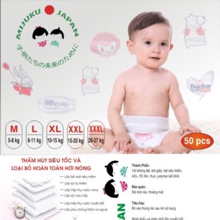 (GIÁ DÙNG THỬ) Tả quần trần xuất Nhật Mịuku/Hipgig combo 30 miếng (30M/30L/30XL/30XXL/30XXXL)