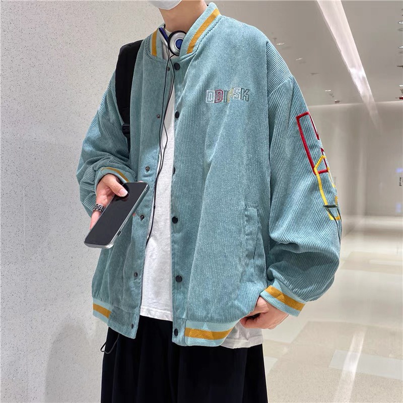 Áo khoác bomber nhung big size 100kg thêu hình unisex cho cả nam & nữ