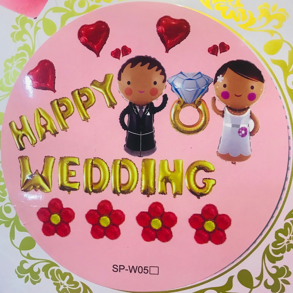 Set bóng trang trí tiệc cưới, happy wedding (nhiều mẫu)