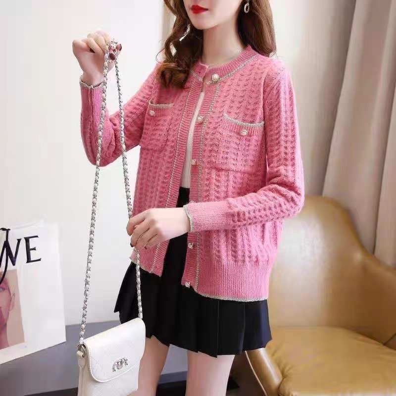 Áo khoác len nữ phối nhũ tay dài - Áo len dệt kim cao cấp | BigBuy360 - bigbuy360.vn