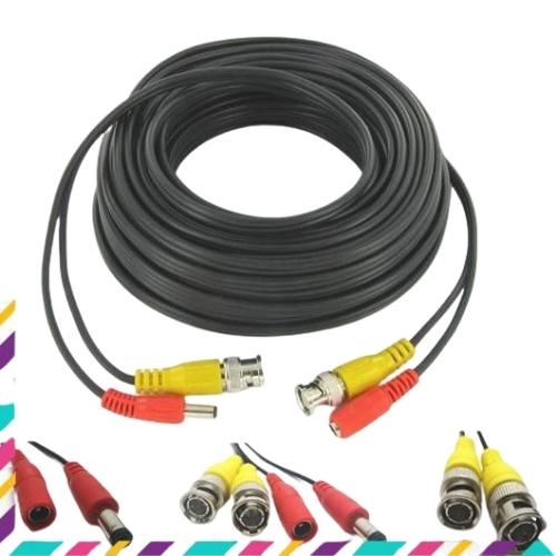 Dây cáp đồng trục liền nguồn đúc sẵn 2 đầu 20m dùng cho liên kết camera với đầu ghi, làm dây cấp nguồn cho camera.