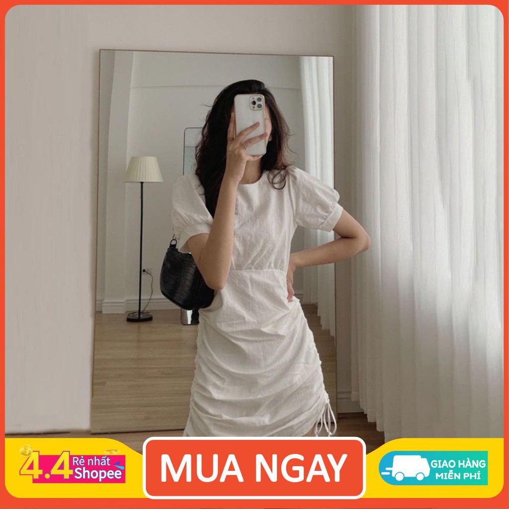 [HOT TREND+ ẢNH VIDEO THẬT] Váy liền thân⚡FREESHIP⚡Váy ngắn rút dây 2 bên, cắt out hông kiểu đẹp, phong cách nữ tính | BigBuy360 - bigbuy360.vn