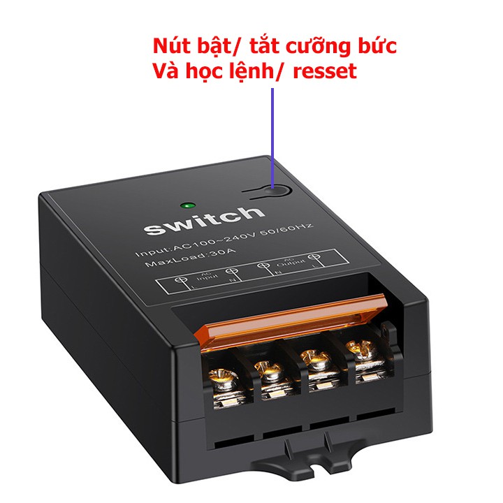 Công tắc điều khiển từ xa RF khoảng cách 5Km 220V 30A bật tắt máy bơm nước máy rửa xe công suất lớn tầm xa 10m đến 5000m