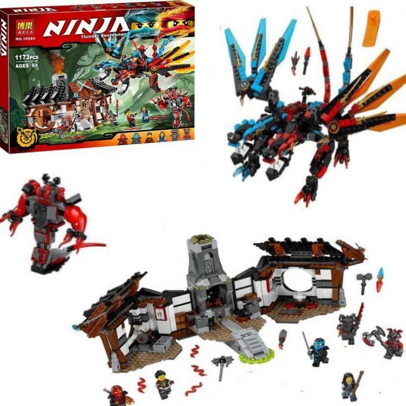 Lắp ráp xếp hình NOT Lego Ninjago Bela 10584 : Lò Luyện Sức mạnh của rồng 2 đầu(1173 mảnh)