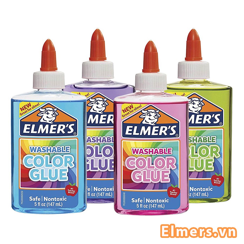 Bộ sản phẩm mini làm slime Elmer’s Washable Color Glue Slime Kit – Pink