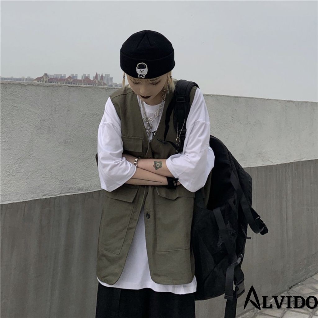 Áo gile ALVIDO unisex form rộng Gile Basic Tea nam nữ oversize phong cách ulzzang GL21