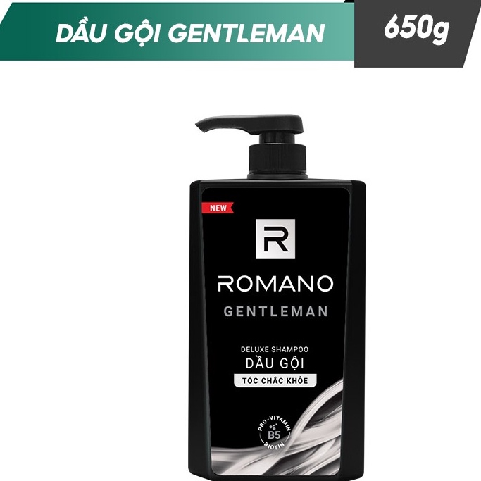 Dầu gội cho nam Romano Gentleman cho tóc chắc khỏe chai 650g