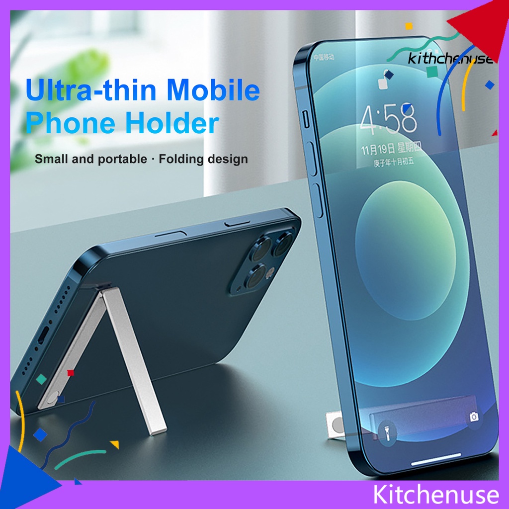 Giá Đỡ Điện Thoại Mini Bằng Hợp Kim Nhôm Siêu Mỏng Có Nam Châm Hít Để Bàn Xem TV