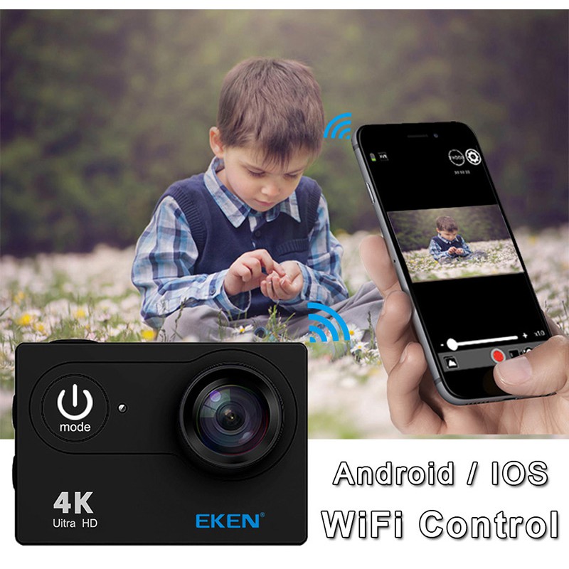 Bộ camera hành trình Eken H9 H9R Ultra Fhd 4K 25Fps chống nước 30M 1080P 60Fps