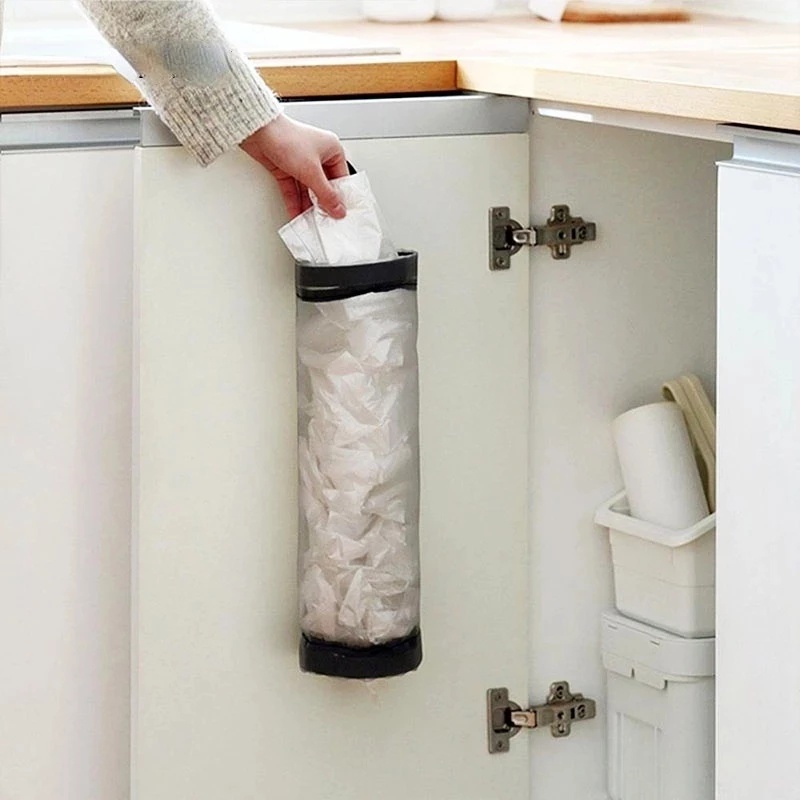 Túi Lưới Treo Tường Đựng Túi Rác/Túi Rác/Khăn Giấy Tiện Lợi Cho Nhà Bếp