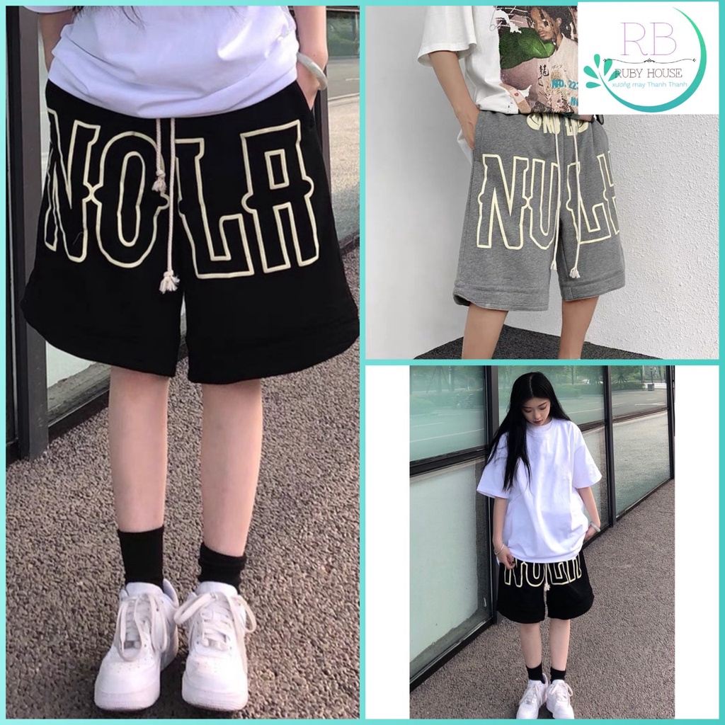 Quần đùi Nola Chất bo cotton dầy đứng from, lên dáng chuẩn đẹp unisex nam nữ mặc được