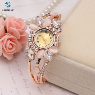Đồng hồ quartz nữ mặt hoa đính hột xoàn