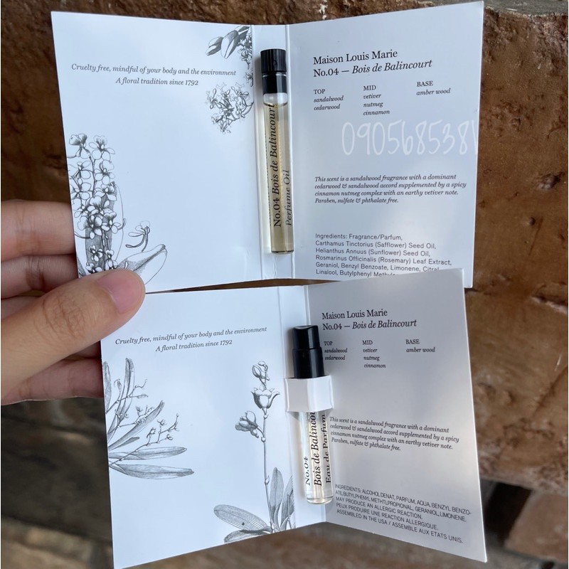 Mẫu thử nước hoa Maison Louis Marie No.04 hương gỗ thơm