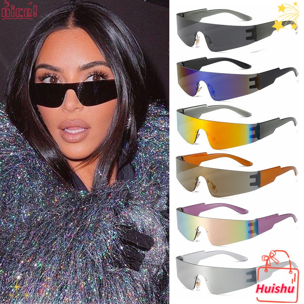 ✣HS✣ Trendy Sunglasses for Women Rimless Punk Sun Glasses Sports Goggles UV400 Sport Eyewear One Piece Eyeglasses Men's Shades