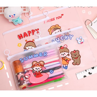 Hộp bút roro jump gấu thỏ dẹt HB217 hộp bút cute hộp bút dễ thương