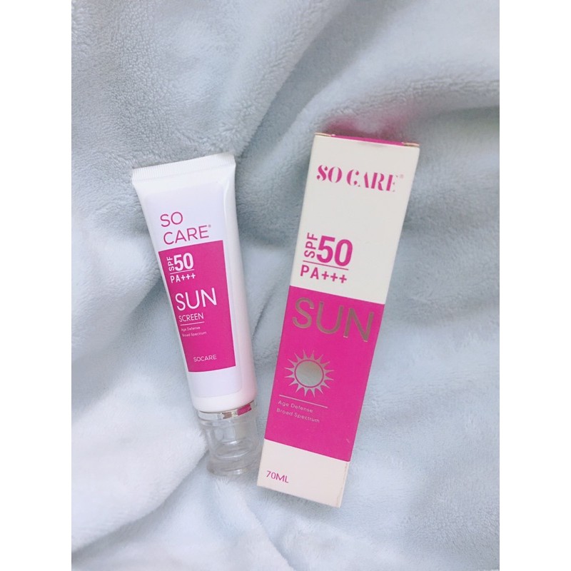 Kem Chống Nắng So Care Sunscreen Spf50 Pa+++ bảo vệ da ngăn ngừa tia UVB và UVA 70ml