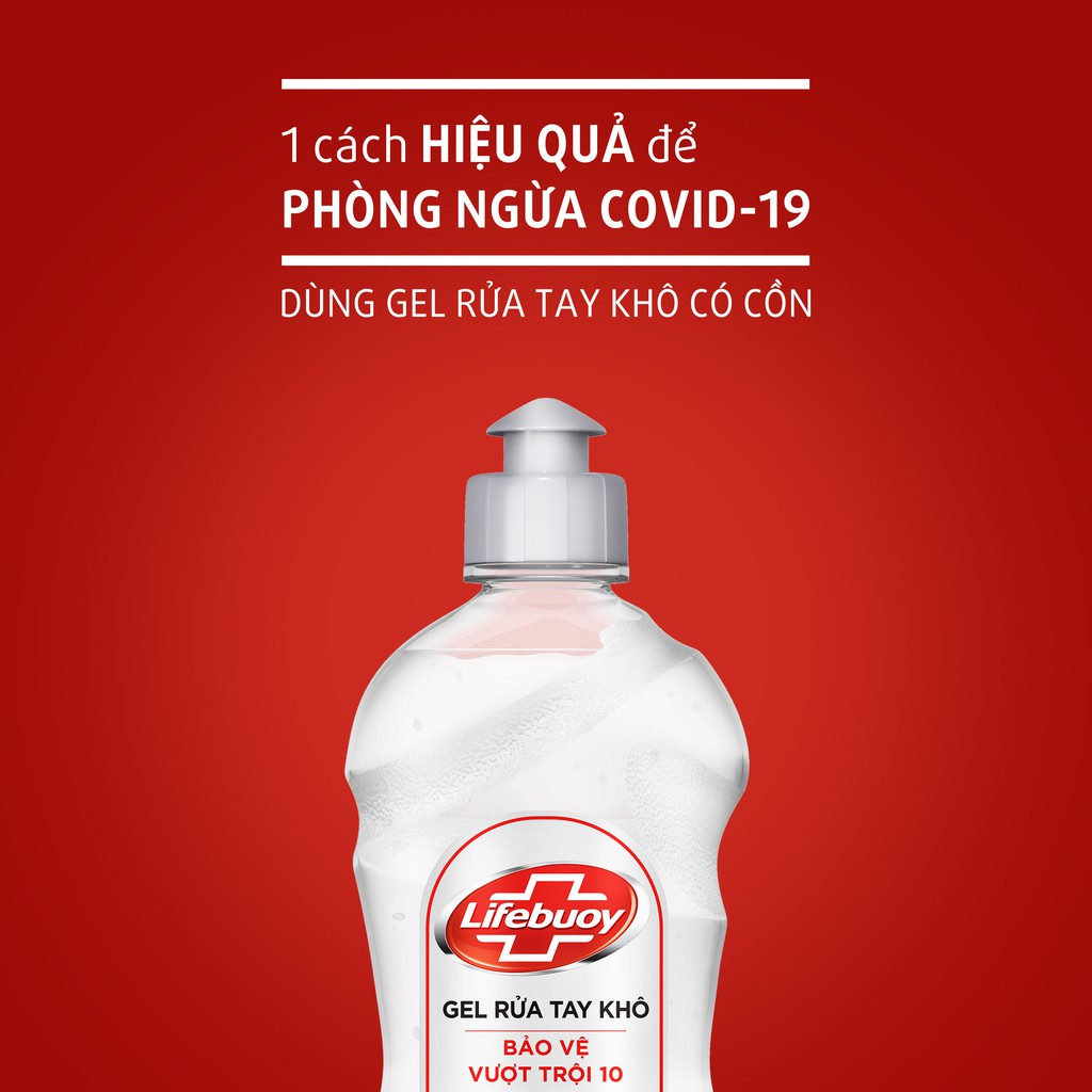 Gel rửa tay khô sạch siêu nhanh Lifebuoy Bảo Vệ Vượt Trội 10 (Chai nắp bạc  235ml) | Shopee Việt Nam