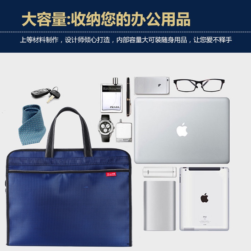 Túi đựng tài liệu khổ A4 bằng vải Canvas chống thấm nước có khóa kéo tiện dụng | BigBuy360 - bigbuy360.vn