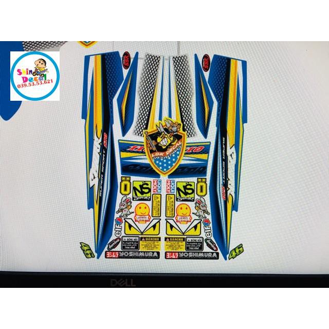 Tem rời sirius dán xe xanh gp