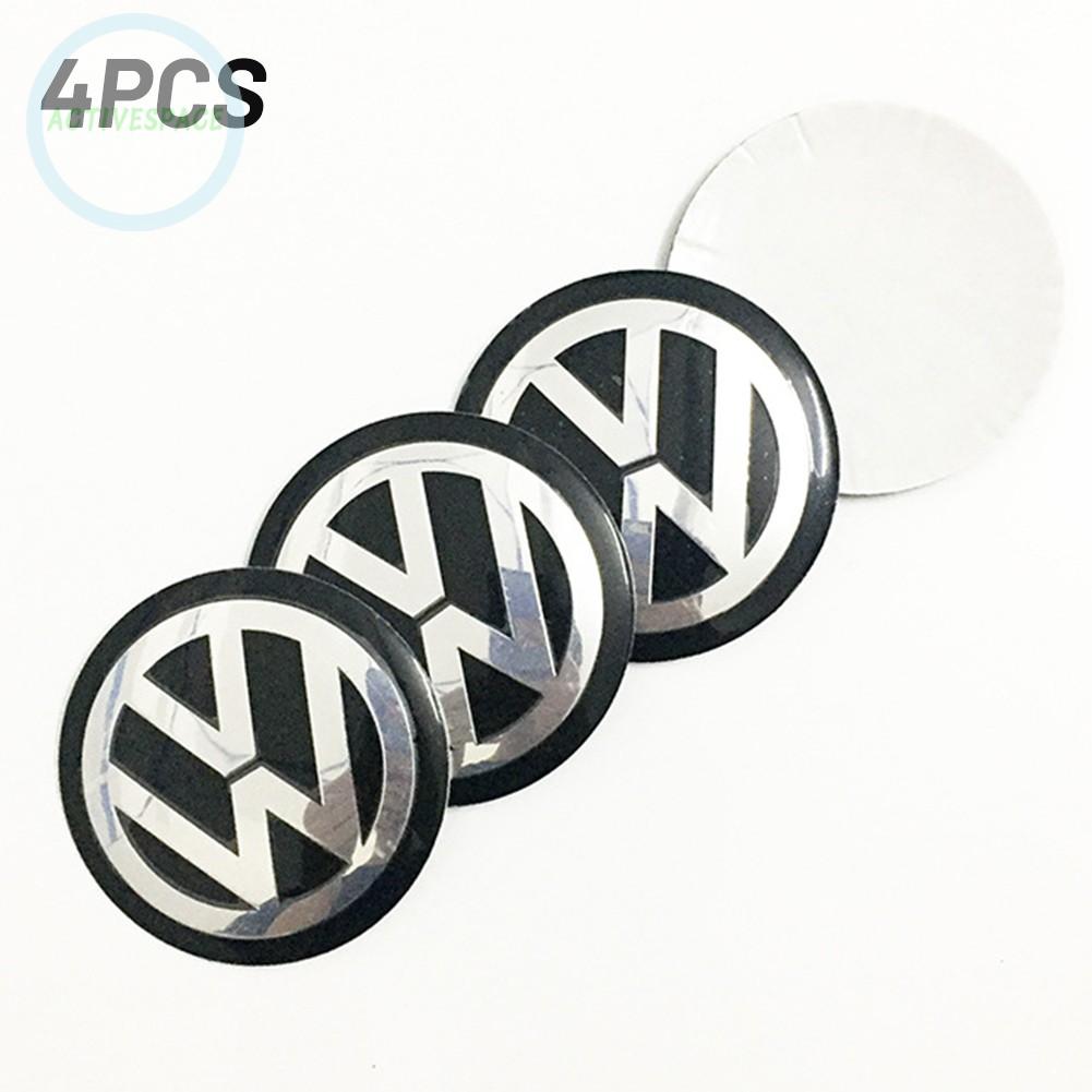 4 Nắp Chụp Mâm Bánh Xe In Logo Volkswagen 45mm