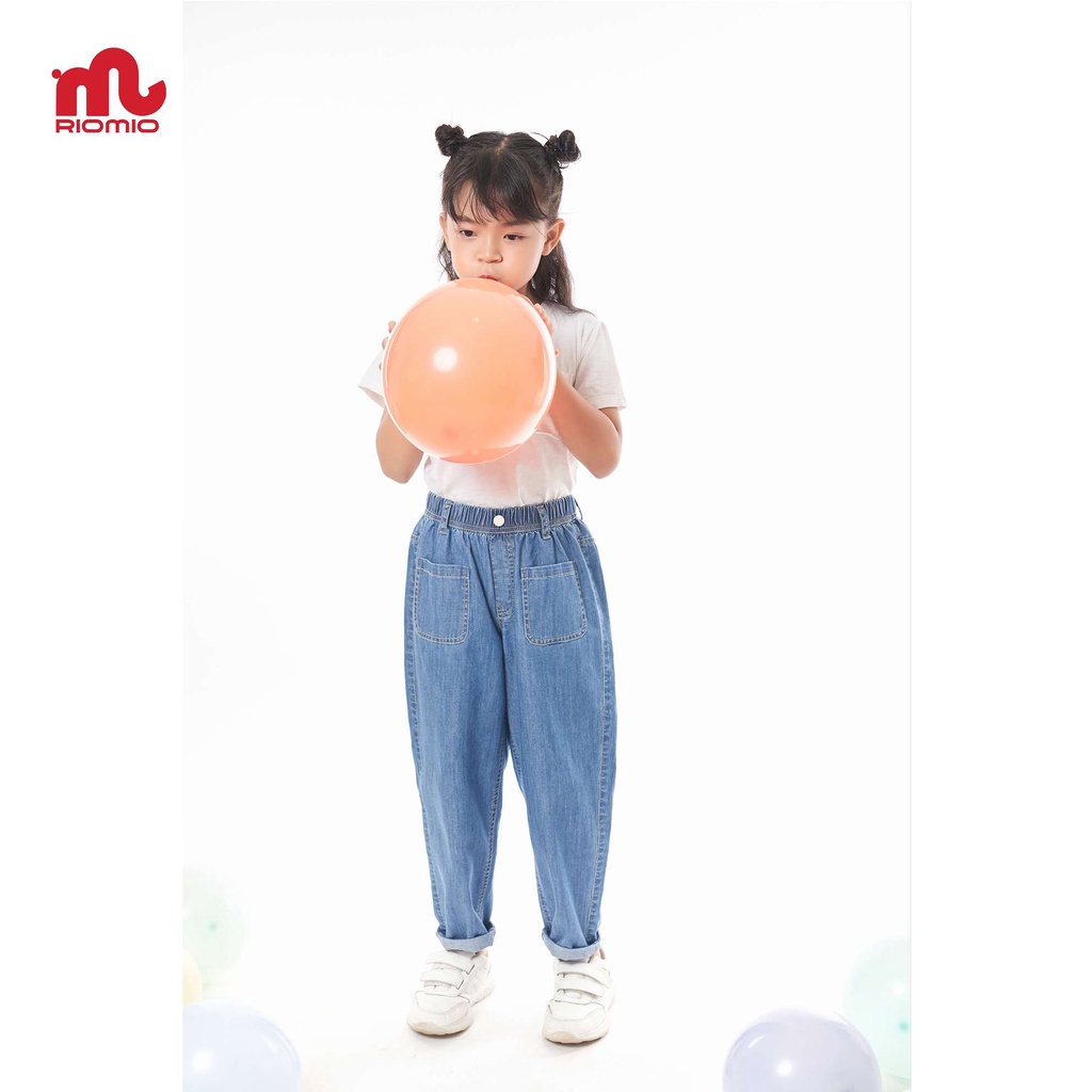 Quần jean cho bé gái 5-12 tuổi (20-50kg) ống suông RIOMIO đồng phục đi học đi chơi 100% cotton USA cao cấp - RO236