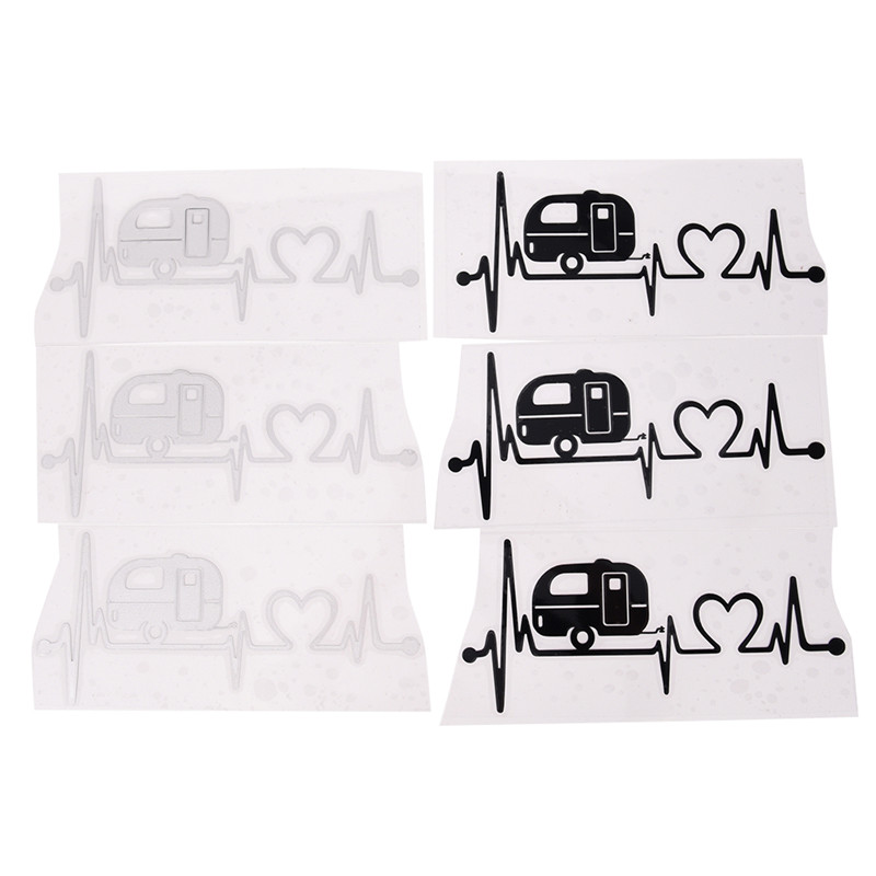 Sticker Dán Trang Trí Xe Hơi Hình Nhịp Tim Và Chữ Hiker Heartbeat Độc Đáo