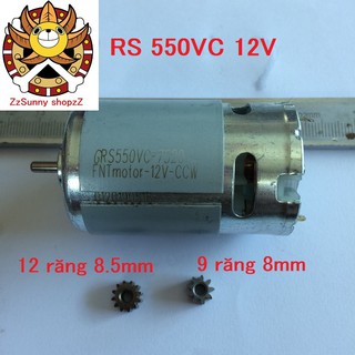 Motor 550 12V FNT 23000 rpm dùng cho máy khoan pin có bánh răng