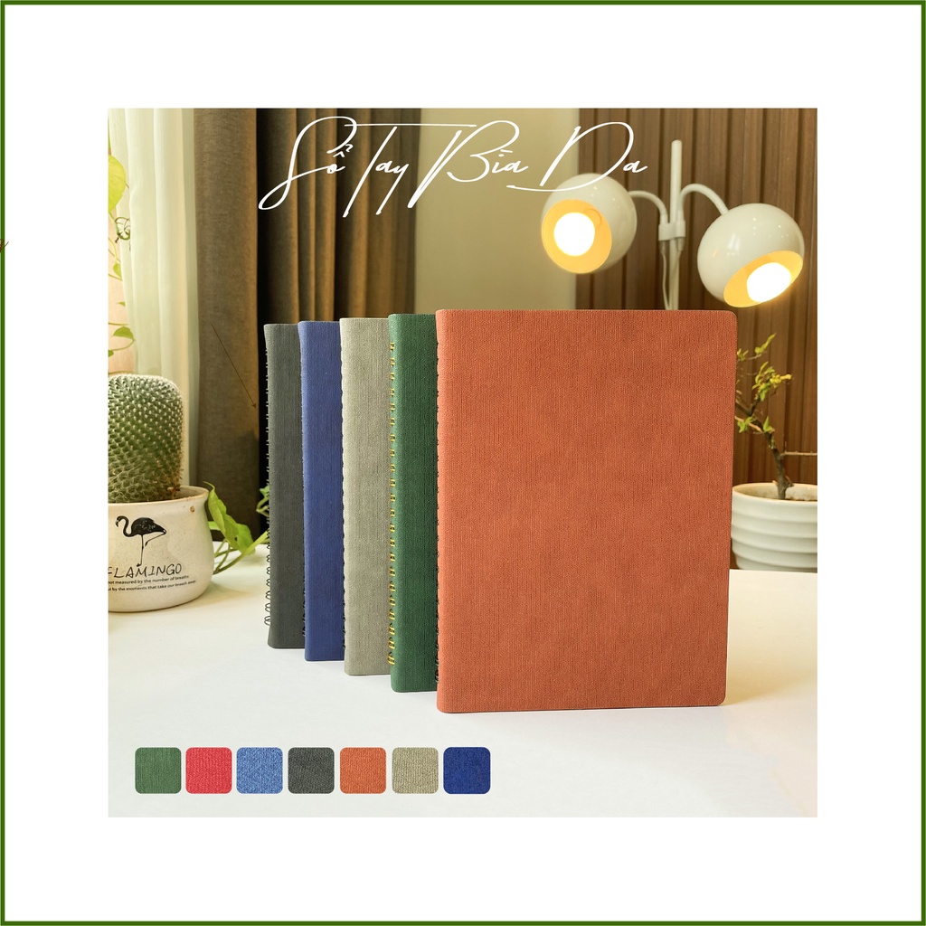 Sổ Tay Ghi Chép - Bìa Da PU Cao  Cấp - Màu Xám Có Vân