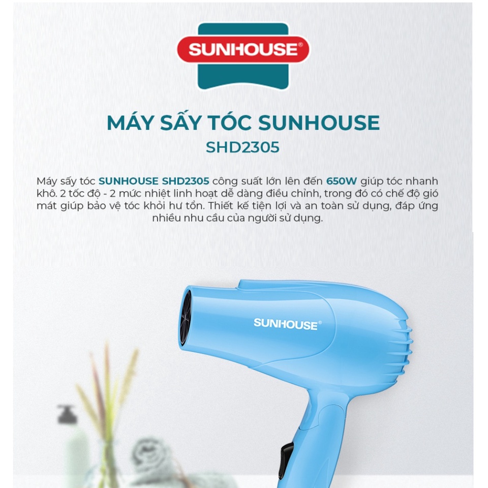 Máy Sấy Tóc Mini Sunhouse Giá Rẻ, Công Suất Lớn 650 W, Bảo Hành 12 Tháng Zini Store